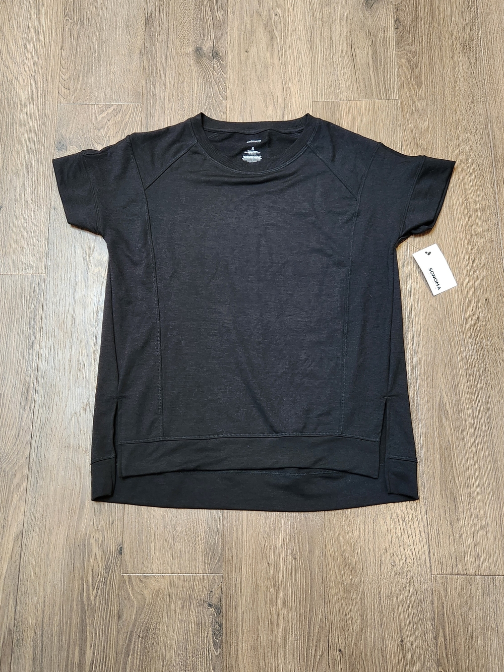 NWT Sonoma Goods For Life Supersoft Short Sleeve Tunic Top - Small Black